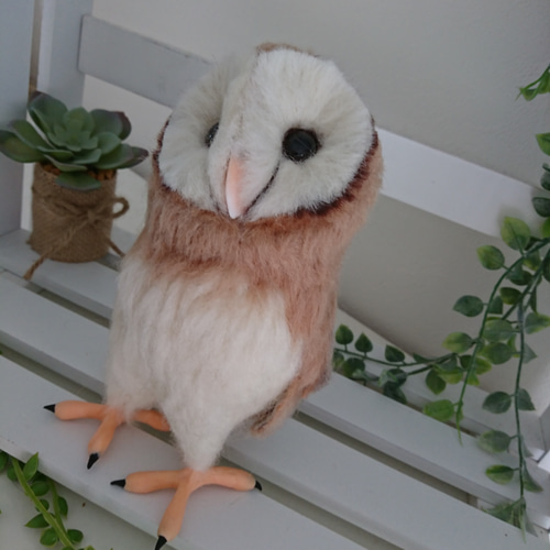 羊毛フェルト製ふくろう(メンフクロウ) 羊毛フェルト max910 通販