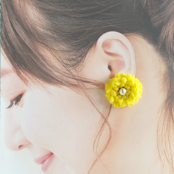 Mokomoko Pierce /耳環（黃色） 第2張的照片