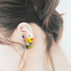七彩花朵耳袖和耳環/耳環 第2張的照片