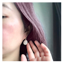 櫻花吉野櫻花和淡水珍珠耳環/耳環 第3張的照片