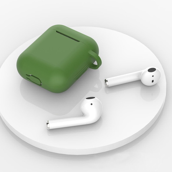 airpods ケース シリコン AirPods1/2 ケース カラビナ付き 収納 保護 防塵 耐衝撃 5枚目の画像