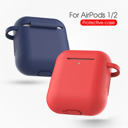 airpods ケース シリコン AirPods1/2 ケース カラビナ付き 収納 保護 防塵 耐衝撃 7枚目の画像