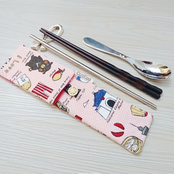 環保餐具收納袋 組合筷專用 台灣特色與小吃 粉色款 第1張的照片