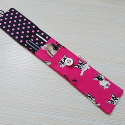 環保餐具收納袋 筷子袋 組合筷專用 狗狗 桃粉色款 第2張的照片