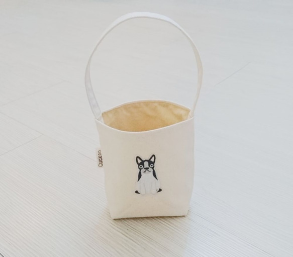 環境保護袋飲料コーヒーバッグ刺繍犬の犬のモデル 3枚目の画像
