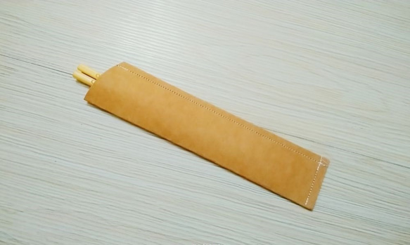 環保水洗牛皮紙 防水可水洗 單雙筷子收納組 第2張的照片