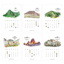 Mountains Calendar 2022　壁掛けホルダー付き　山のカレンダー2022 3枚目の画像