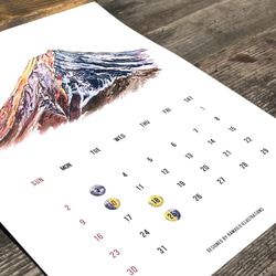 Mountains Calendar 2022　壁掛けホルダー付き　山のカレンダー2022 5枚目の画像