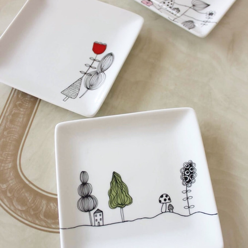 マイセン オーバル皿 バスケット 変形皿 花柄