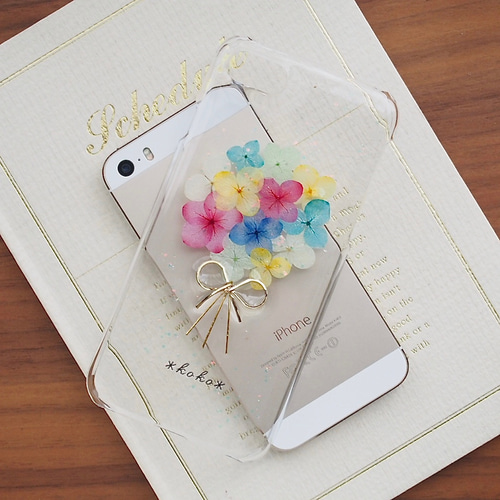 送料無料＊【#395】iPhone16 対応可・押し花スマホケース＊手帳型・全