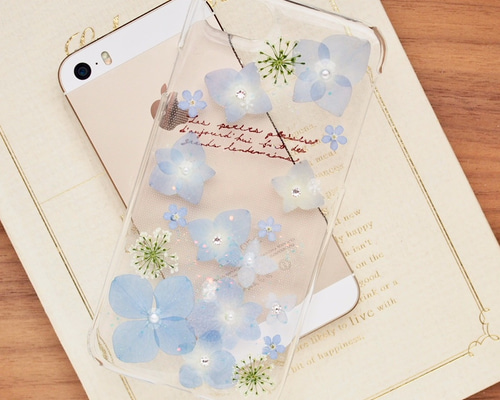 送料無料＊【#379】iPhone・押し花スマホケース・手帳型・全機種対応