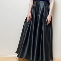 シャンタンロングフレアスカート 3枚目の画像