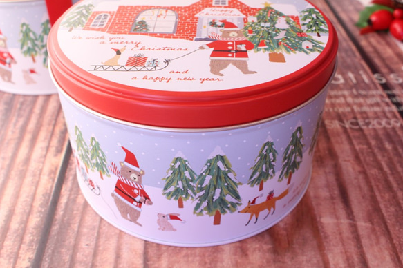 ☆数量限定販売☆クリスマス缶(大)☆冬のケーキ「カカオケーキ」も入ってます♪カカオ・マロン・りんご 5枚目の画像