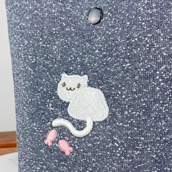 【釣魚的貓】夜光刺繡/帆布手提袋/客製化 第5張的照片