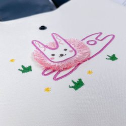 【兔兔】立體刺繡/帆布波奇包 第2張的照片