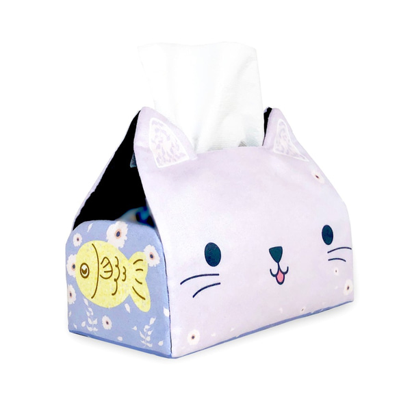 【Anemone Cat Tissue Box Cover】Original Printing & Pattern 5枚目の画像