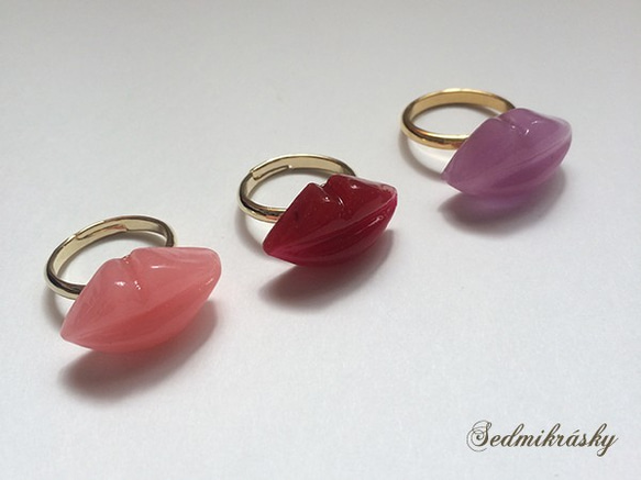 【SALE】Candy Lip Ring / Red 2枚目の画像