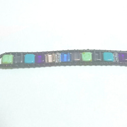 マルチカラーラップブレス　ブラック×ブルー系 3枚目の画像