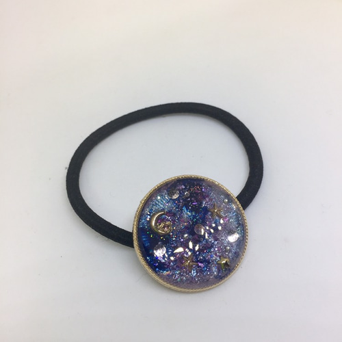 レジンの髪ゴム 月と星の夜空 ヘアゴム Naturel 通販 6537582｜Creema