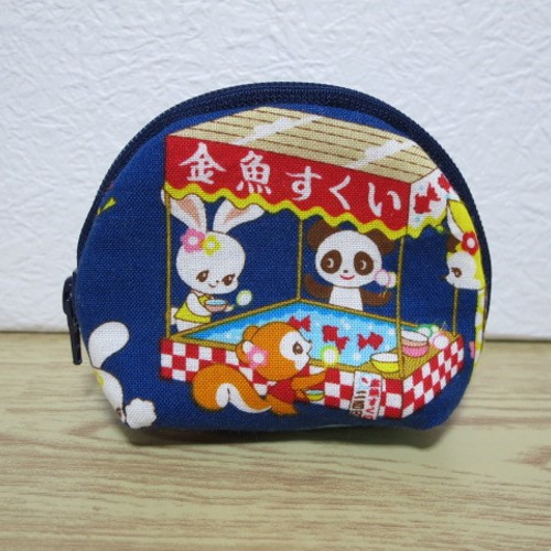 レトロアニマルの出店柄のミニポーチ （はいから横丁） ポーチ tomo  