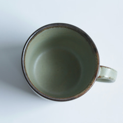 マグカップ M 淡いグリーンマット系　陶器 3枚目の画像