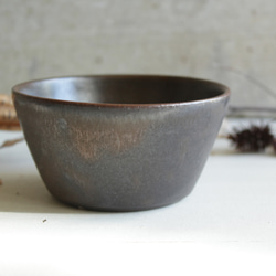小鉢　フリーカップ　アンティークゴールドと焦茶　金属のような風合い　陶器 5枚目の画像