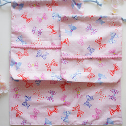 入園・入学セット【ribbon・Princess】体操着袋・給食袋・ランチョンマット 1枚目の画像