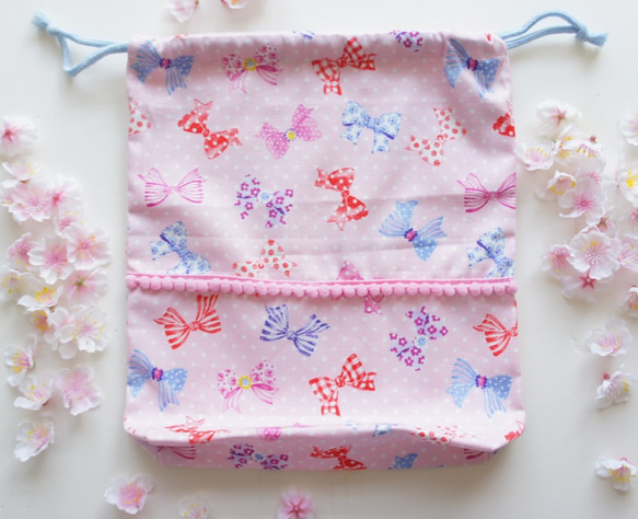 入園・入学セット【ribbon・Princess】体操着袋・給食袋・ランチョンマット 2枚目の画像