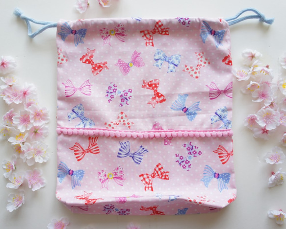 入園・入学セット【ribbon・Princess】体操着袋・給食袋・ランチョンマット 3枚目の画像