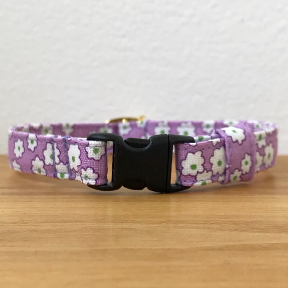 【 猫の首輪 】classic flower purple / 2枚目の画像