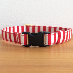 再入荷【 猫の首輪 】stripe ＊red 2枚目の画像