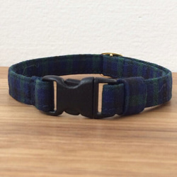 【 猫の首輪 】Black Watch ( navy × green ) 2枚目の画像