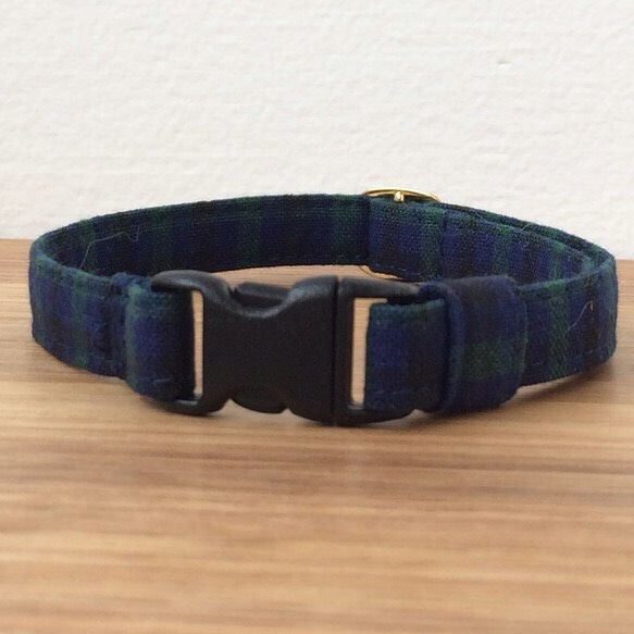 【 猫の首輪 】Black Watch ( navy × green ) 2枚目の画像