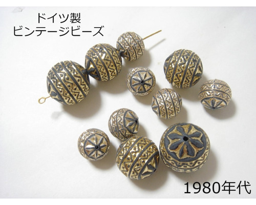 ヴィンテージビーズ ドイツビーズ ベリーレッド ハンドメイド