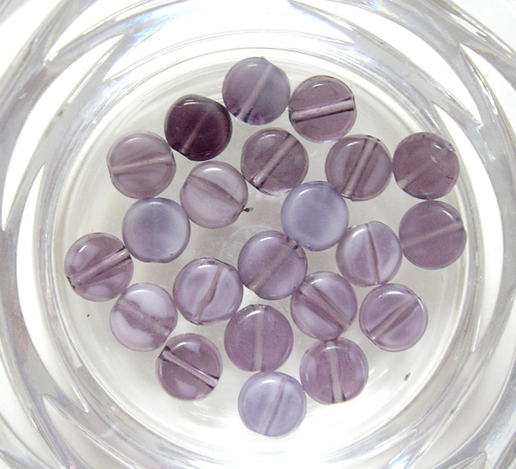 ヴィンテージガラスビーズ 8mm 紫系 バイオレット チェリーブランド 通販no.12 2枚目の画像