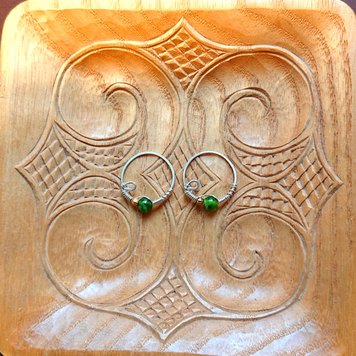 アイヌ　首飾り ポン・ニンカリ（小さなアイヌの耳飾り・ピアス）sak（夏）クロムダイ