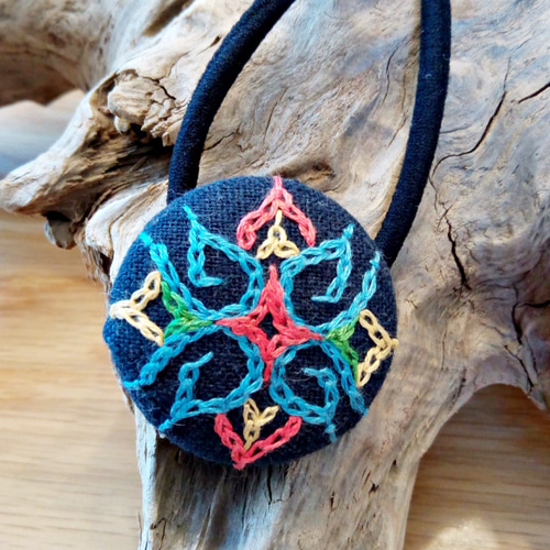 アイヌ刺繍ヘアゴム hasu（蓮） ヘアゴム モレウ工房 通販 4019597