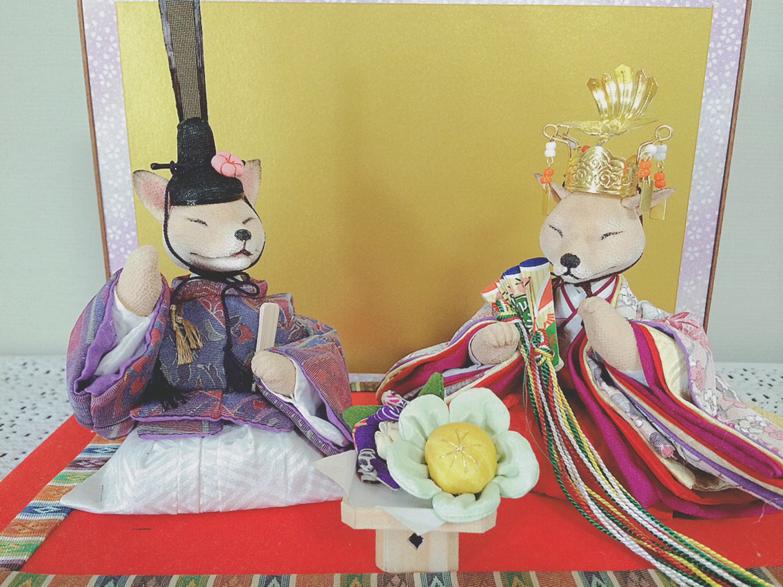 キツネのお雛様　ミニ雛　ちりめん創作人形 キツネのお雛様 ミニ雛 ちりめん創作人形