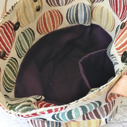 ♡❤ゴブラン織りバルーン模様のトートバッグ❤♡ベージュ 4枚目の画像