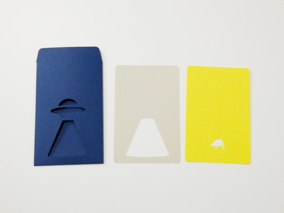 切り絵でつくるぽち袋型メッセージカード　ＵＦＯ 2枚目の画像