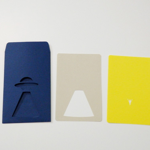 切り絵でつくるぽち袋型メッセージカード UFO レターセット Cobato