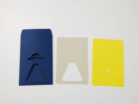 切り絵でつくるぽち袋型メッセージカード　ＵＦＯ 3枚目の画像