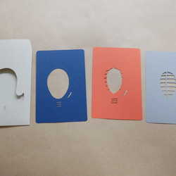 切り絵でつくるぽち袋型メッセージカード　剣道（2セット入） 2枚目の画像