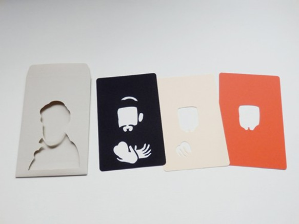 切り絵でつくるぽち袋型メッセージカード　ザビエル（2セット入） 3枚目の画像
