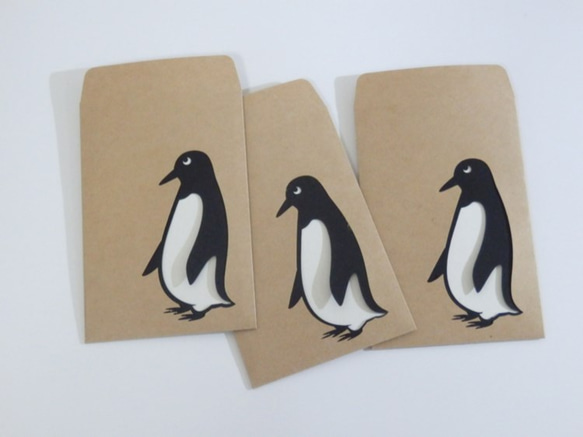 抜き絵封筒（ポチ袋）　「ペンギンさん」 1枚目の画像