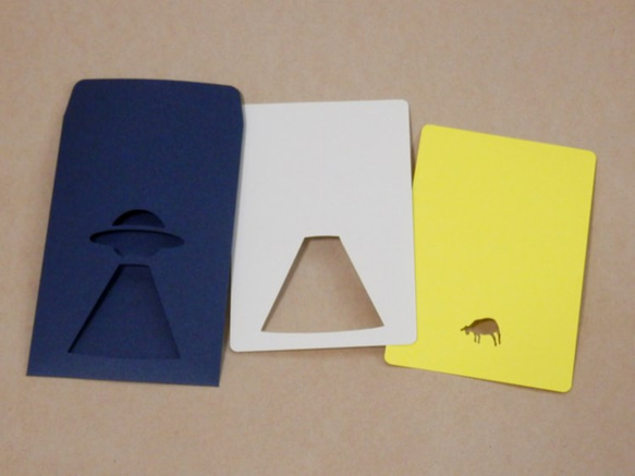 抜き絵封筒（ぽち袋）　UFO（3枚セット） 4枚目の画像