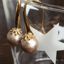 SALE10%off 1.100→990 silver cotton pearl pierced earrings 1枚目の画像