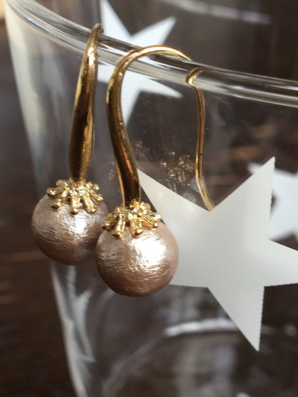 SALE10%off 1.100→990 silver cotton pearl pierced earrings 1枚目の画像
