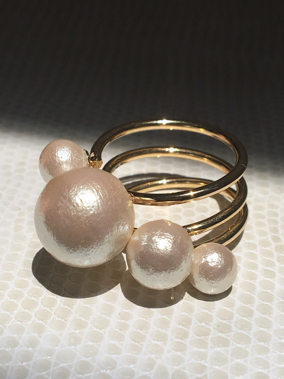 quatre cotton pearl ring 1枚目の画像