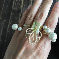 quatre cotton pearl ring 2枚目の画像